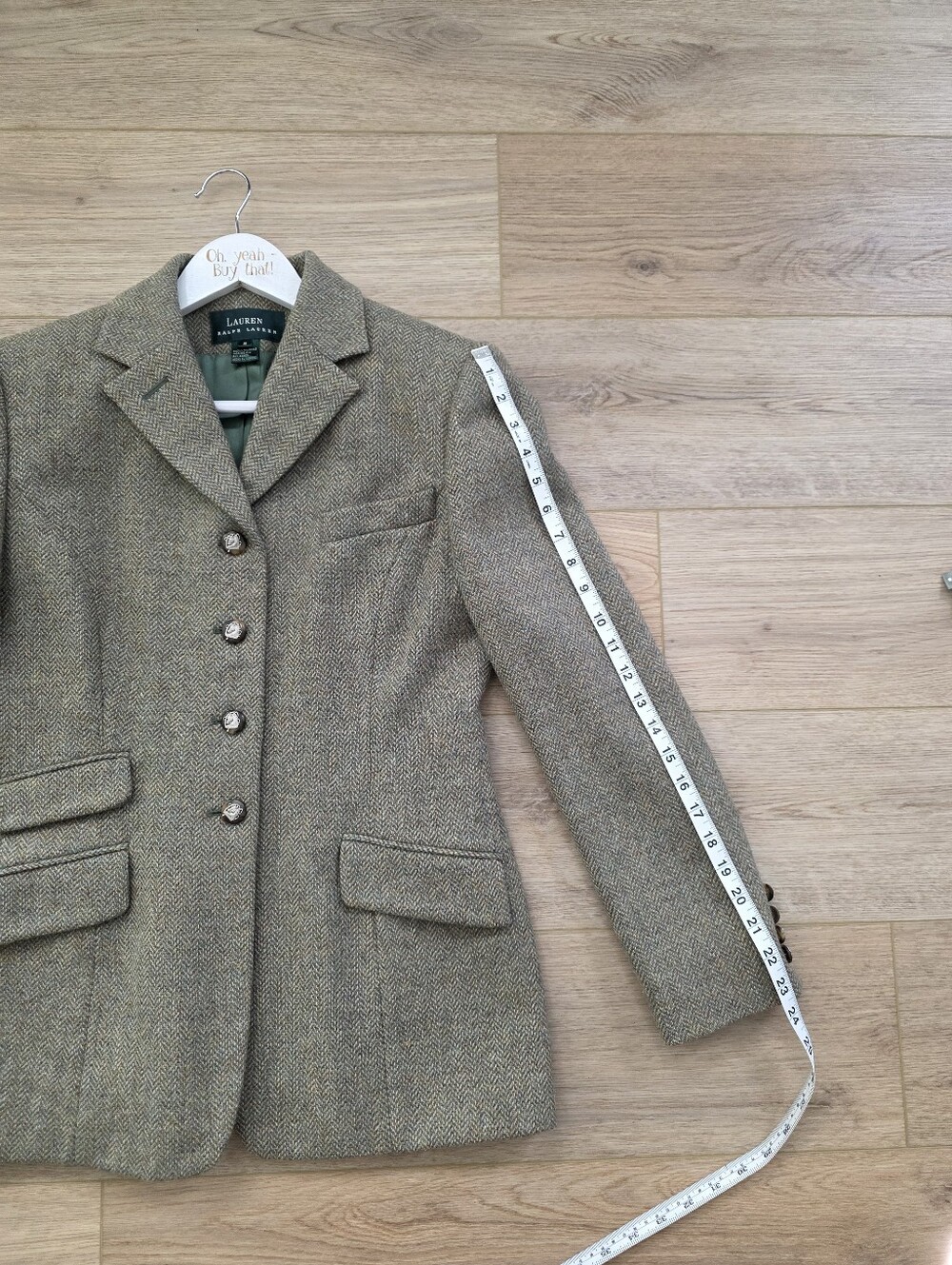 NEW Lauren Ralph Lauren Wool Tweed Blazer Riding Jacket Size 8 DEADSTOCK - Picture 12 of 16